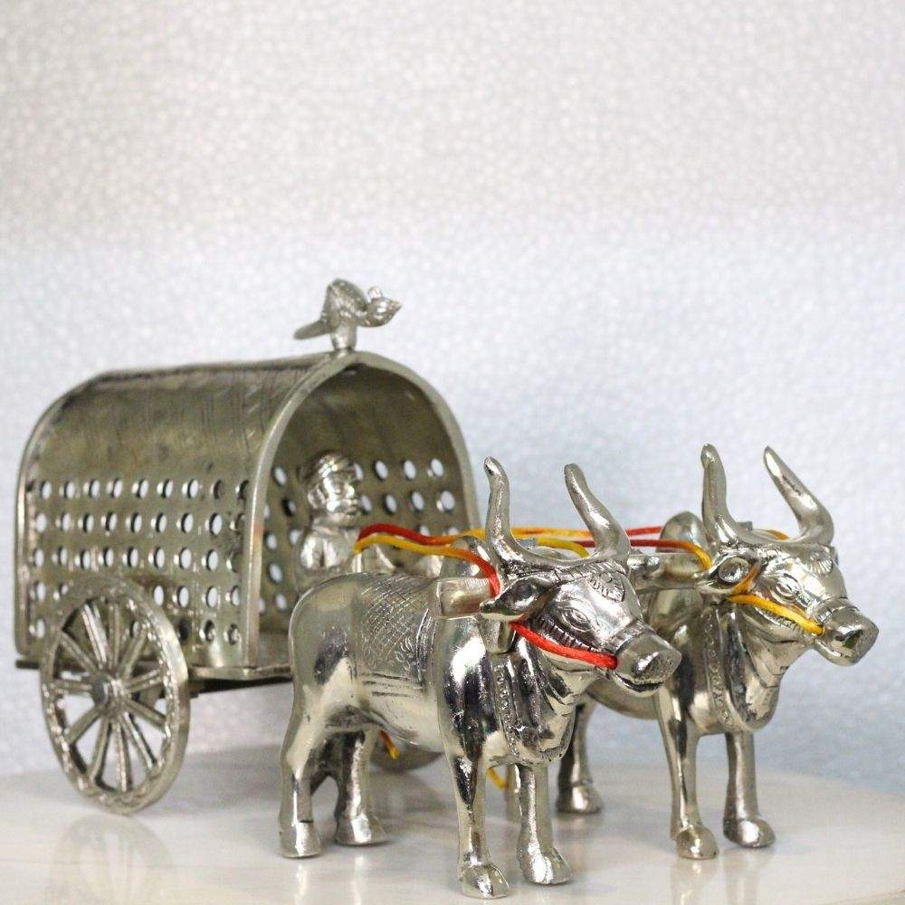 Metal Bell Gadi – Traditional Decorative Bell on Wheels
